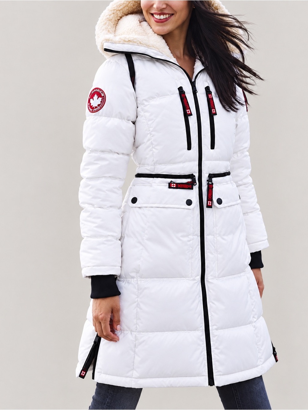 Canada Weathergear White Long Puffer Winter Coat Size L BNWT